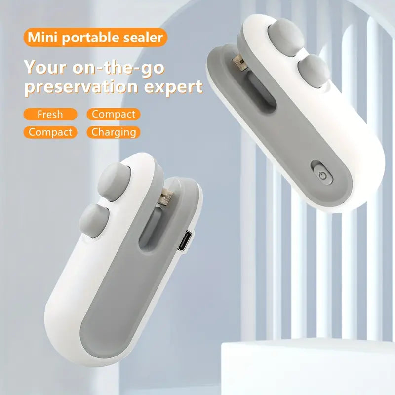 Portable Mini Sealing Machine 2 in 1 USB Rechargeable Magnetic Bag Sealer Heat Seal with Cutter