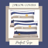 Starry Stripes King Size Double Bed Elastic Fitted Premium Bedsheet