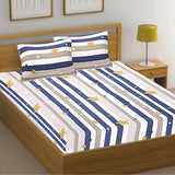 Starry Stripes King Size Double Bed Elastic Fitted Premium Bedsheet