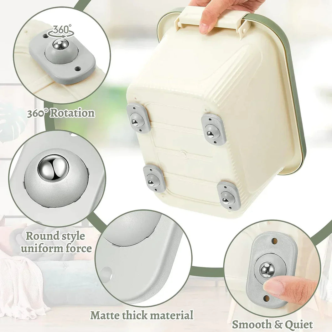 360° Adhesive Reusable Mini Swivel Wheels (Pack of 8 Wheels)