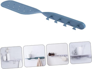 Wall-Mounted Storage Rack & Towel Holder with Ceiling Hanging Hooks - Multi-Purpose Wall Hanging Organizer
