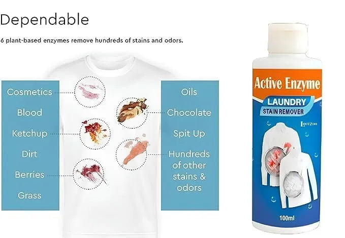 Active Enzyme Laundry Stain Remover – Powerful Spot Cleaner (Buy 1 Get 1 Free)