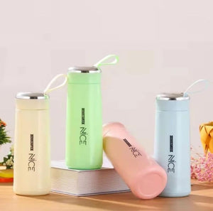 Nice Print Glass Water Bottle 400ml (Multicolor)