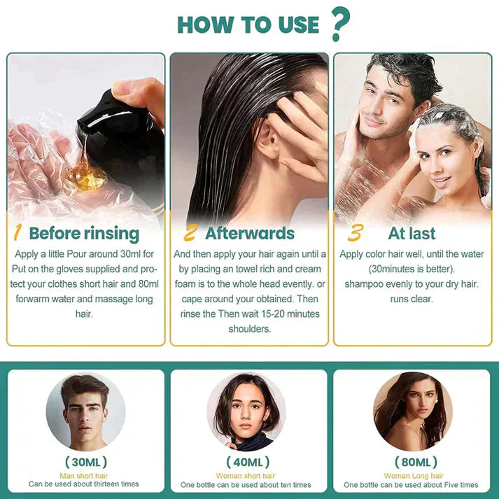Yasme 3 in 1 Black Herbal Hair Dye Shampoo - Buy 1 Get 1 Free