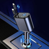 Yasme™️ 4-in-1 Retractable Car 120W Charger with Voltmeter