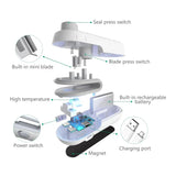 Portable Mini Sealing Machine 2 in 1 USB Rechargeable Magnetic Bag Sealer Heat Seal with Cutter