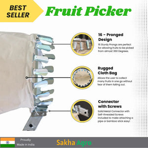 Premium Fruit Picker Basket Tool with Storage Bag