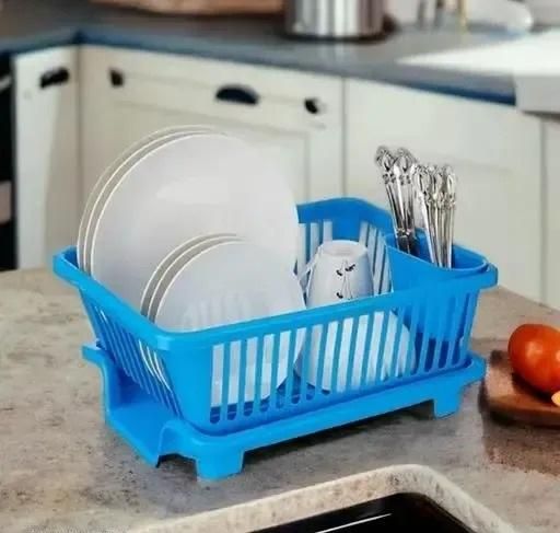 Smart Dish Drying Rack with Quick Drainage & Cutlery Holder