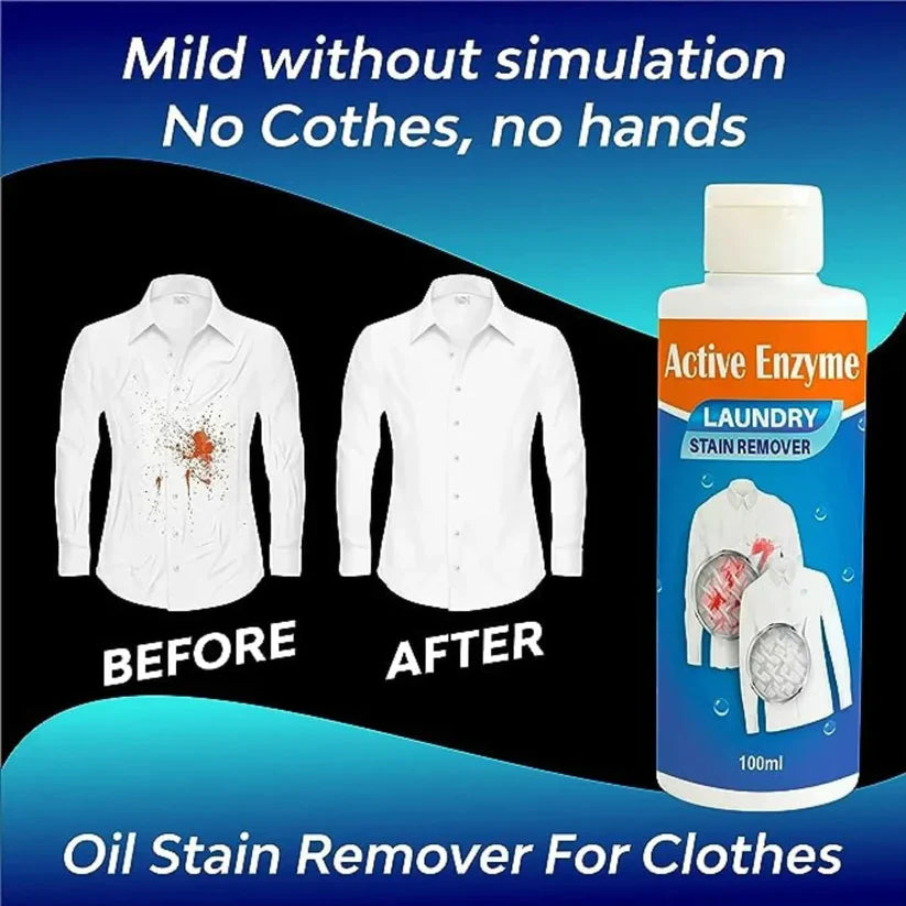 Active Enzyme Laundry Stain Remover – Powerful Spot Cleaner (Buy 1 Get 1 Free)