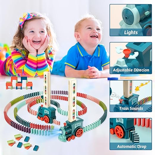 Train Toy Domino Set for Kids BPA Free Plastic with Sound Effects