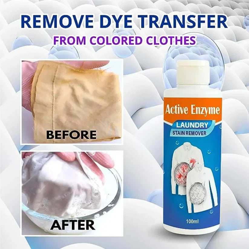 Active Enzyme Laundry Stain Remover – Powerful Spot Cleaner (Buy 1 Get 1 Free)