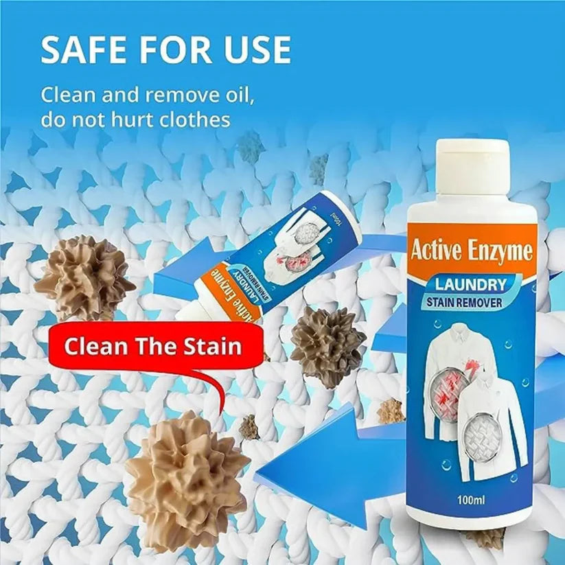 Active Enzyme Laundry Stain Remover – Powerful Spot Cleaner (Buy 1 Get 1 Free)