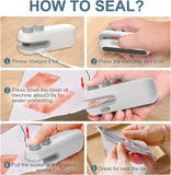 Portable Mini Sealing Machine 2 in 1 USB Rechargeable Magnetic Bag Sealer Heat Seal with Cutter