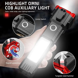 Yasme™️8 In 1 Portable Rechargeable Torch LED Flashlight