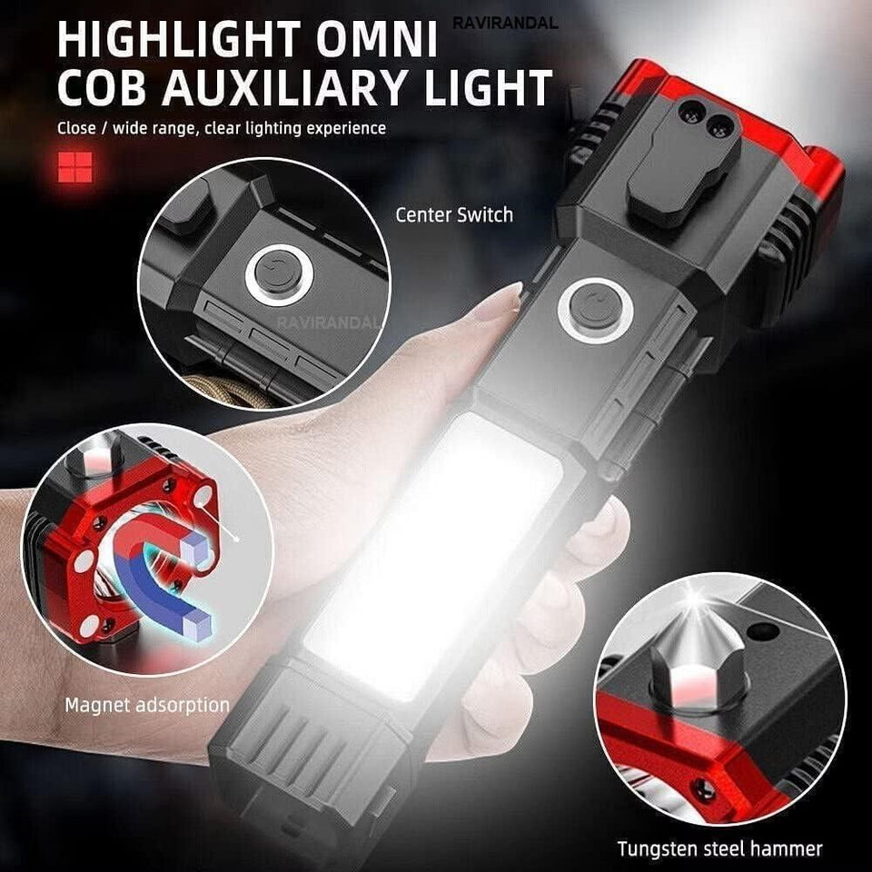 Yasme™️8 In 1 Portable Rechargeable Torch LED Flashlight