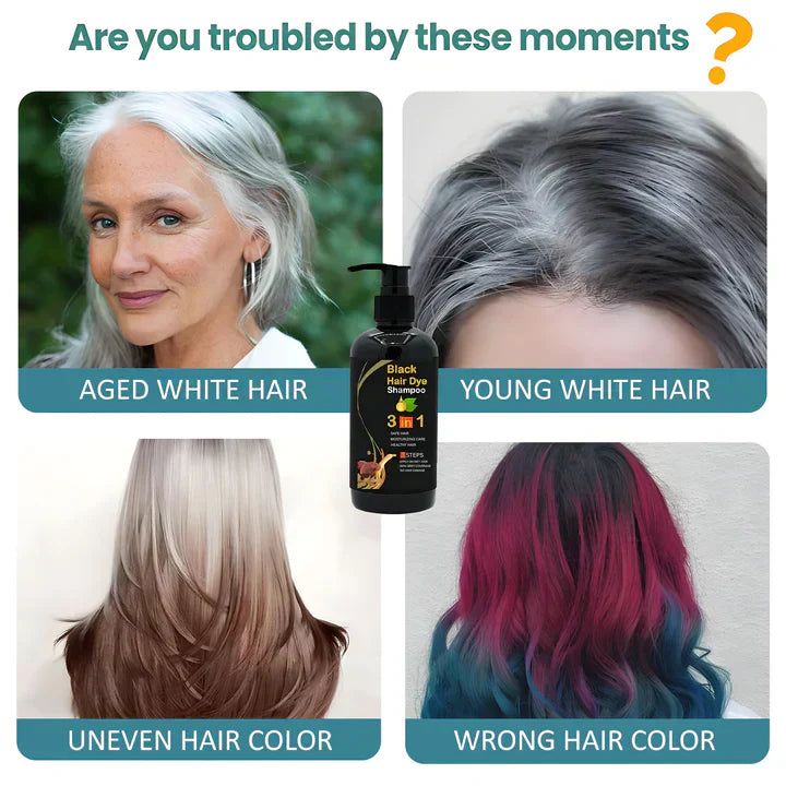 Yasme 3 in 1 Black Herbal Hair Dye Shampoo - Buy 1 Get 1 Free