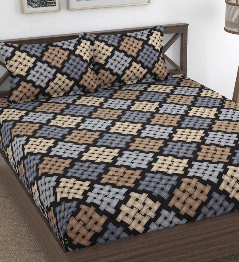 Double Bed King Size Elastic Fitted Premium BedSheet with 2 Pillow Covers
