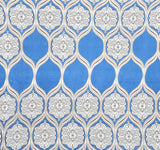 Blue Damask Blue Check King Size Double Bed Elastic Fitted Premium Bedsheet