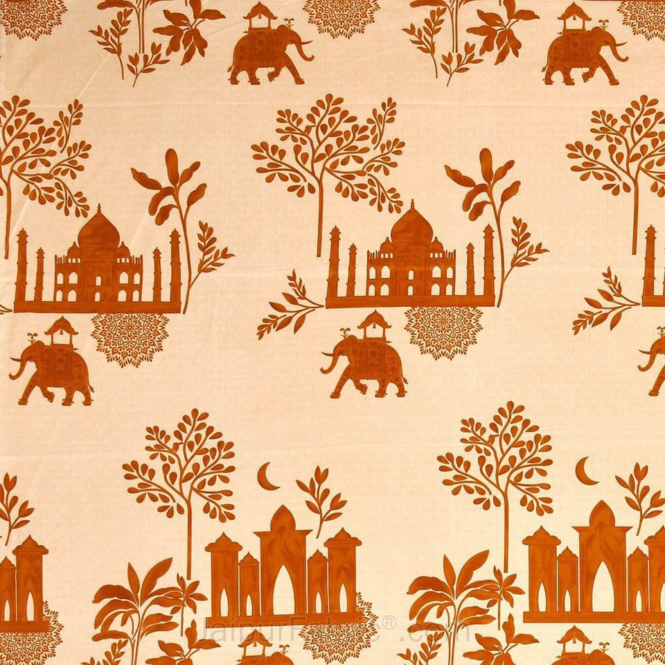 Jaipuri Elephant King Size Double Bed Elastic Fitted Premium Bedsheet