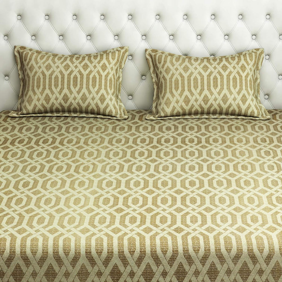 Golden King Size Double Bed Elastic Fitted Premium Bedsheet