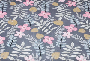 Floral Print Double King Size Elastic Fitted Premium BedSheet with 2 Pillow Covers