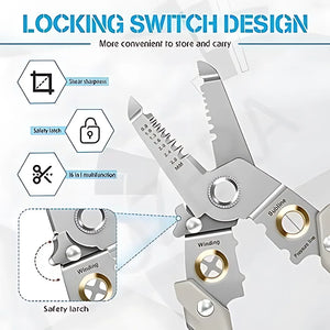 10 in 1 Cable Looping, Splitting, Cutting Pliers Wire Strippers