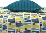 Yellow Triangle King Size Double Bed Elastic Fitted Premium Bedsheet