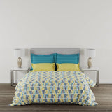 Yellow Triangle King Size Double Bed Elastic Fitted Premium Bedsheet