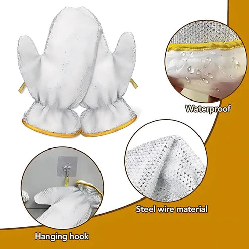 Wire Dishwashing Gloves (Pack of 2) (Premium Quality)